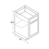 18 Inch Base Cabinets - Dwhite Shaker - 18 Inch W x 24 Inch D x 34.5 Inch H - BUILDMYPLACE
