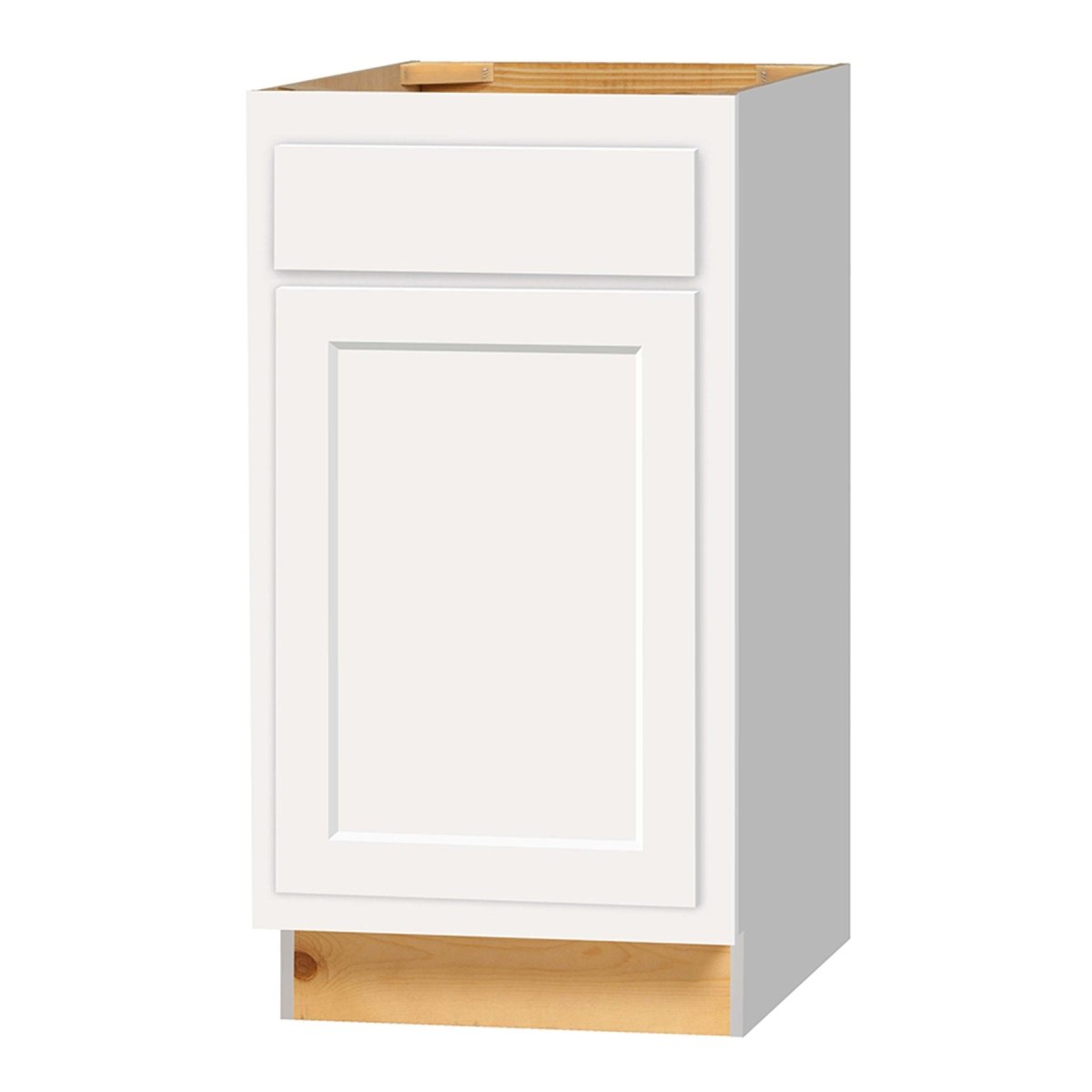 18 Inch Base Cabinets - Dwhite Shaker - 18 Inch W x 24 Inch D x 34.5 Inch H - BUILDMYPLACE