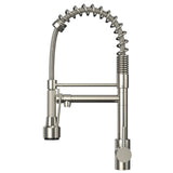 19.29 Inches Single Handle Pull - down Sprayer Kitchen Faucet With Black Plate - BUILDMYPLACE