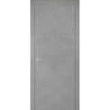Modern Solid Interior Door with Handle | Planum 0010 Concrete | Single Regural Panel Frame Trims | Bathroom Bedroom Sturdy Doors