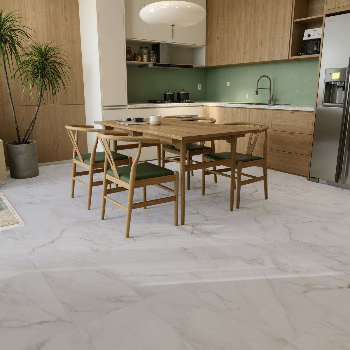 12 x 24 in Lumino Calacatta Matte Pressed Glazed Porcelain Tile