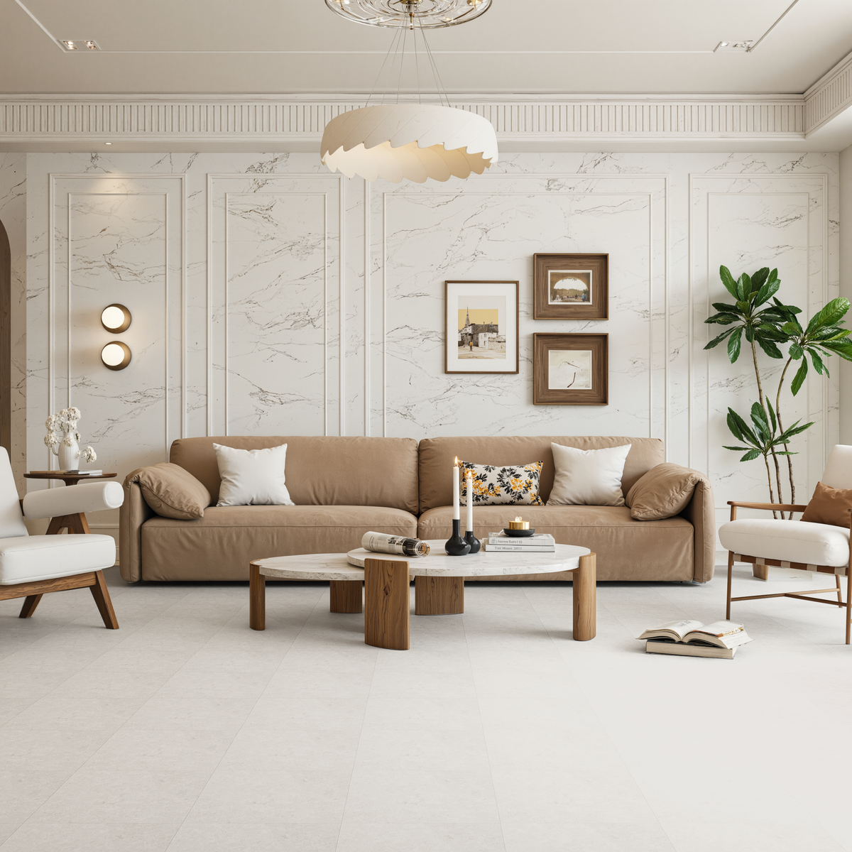 13 x 13 in Coliseo Pearl Matte Pressed Glazed Porcelain Tile
