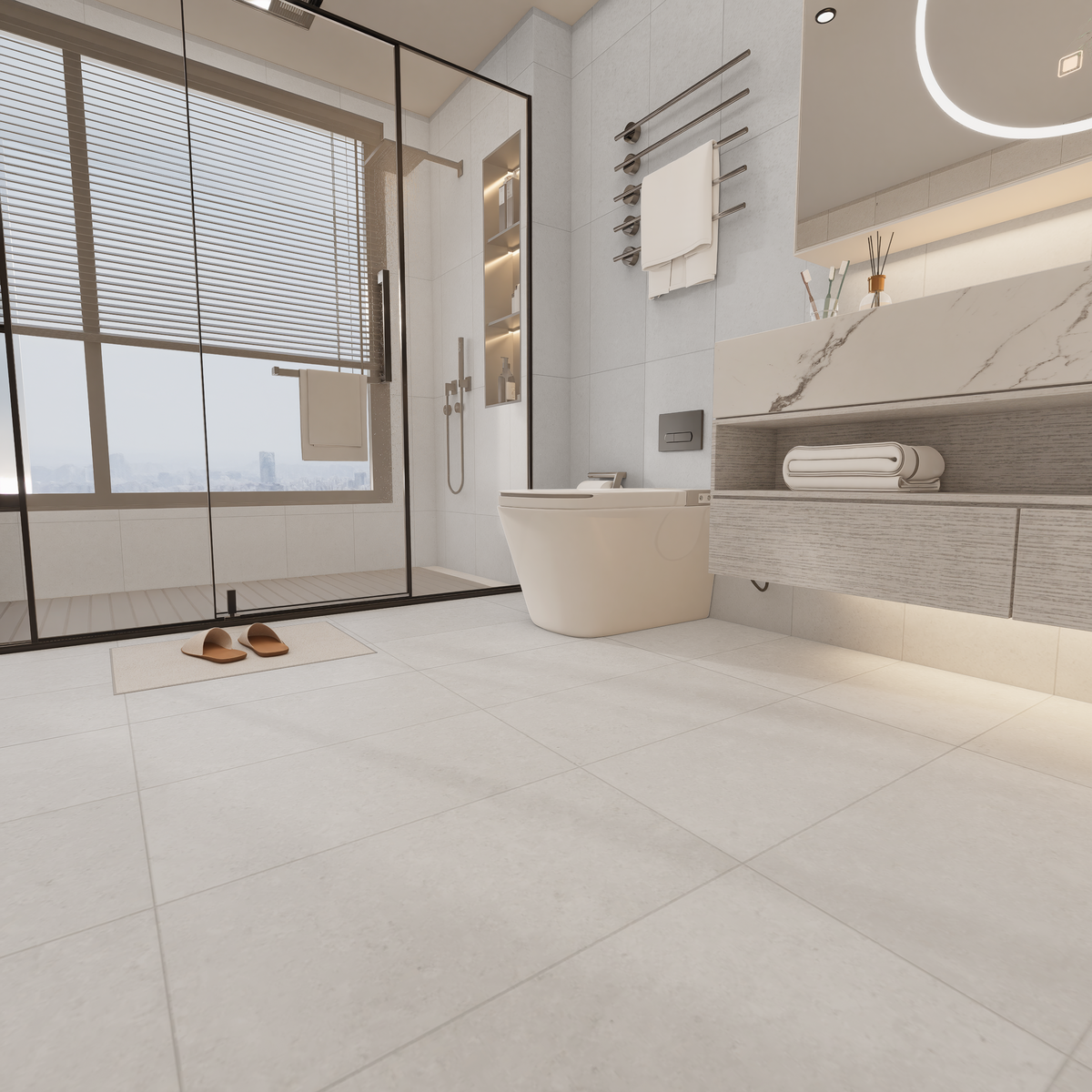 12 x 24 in Coliseo Pearl Matte Pressed Glazed Porcelain Tile