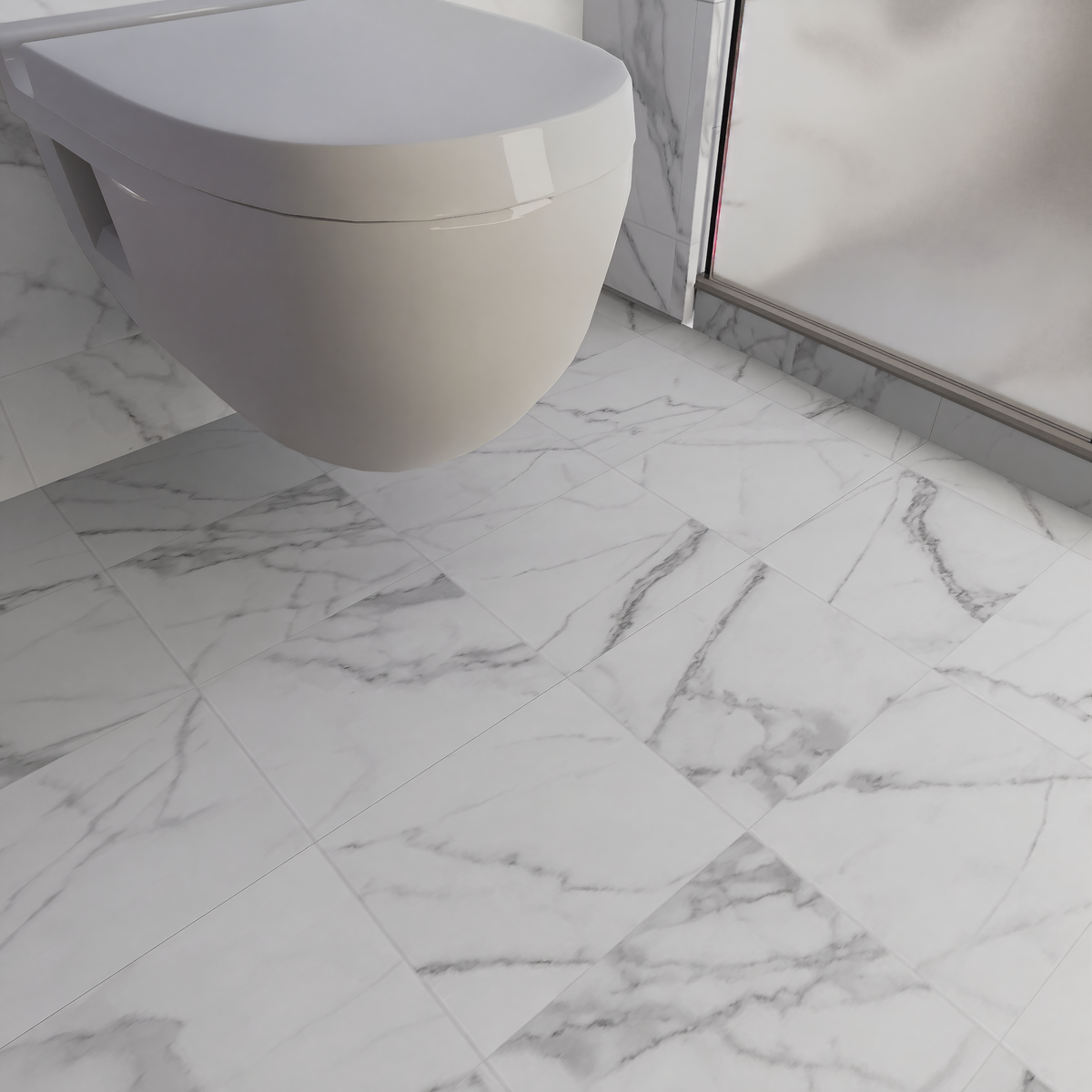 20 x 20 in Lumino Statuario Matte Pressed Glazed Porcelain Tile