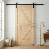 Ivanees Solid Pine Wood Barn Door 84 Inch Height