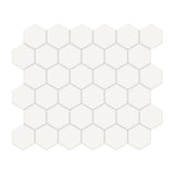 2 In Hexagon Soho Canvas White Matte Glazed Porcelain Mosaic - BUILDMYPLACE