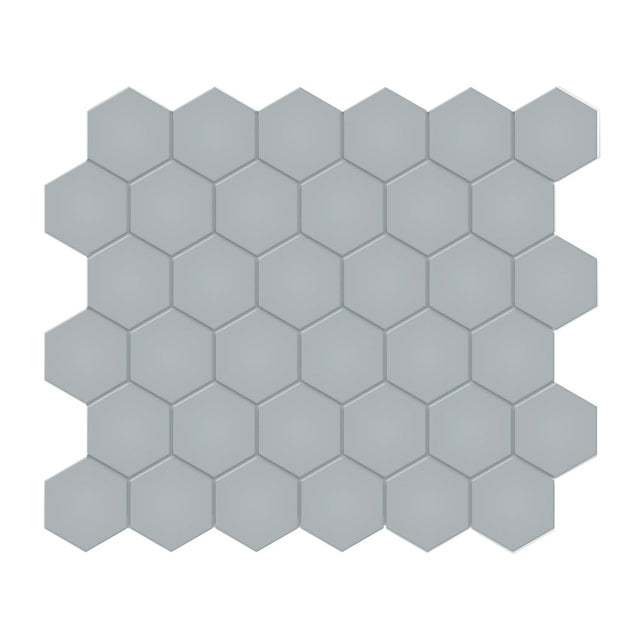 2 In Hexagon Soho Cloud Blue Matte Glazed Porcelain Mosaic - BUILDMYPLACE