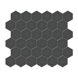 2 In Hexagon Soho Retro Black Matte Glazed Porcelain Mosaic - BUILDMYPLACE