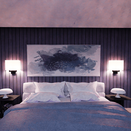 2 - Light, Wall Sconce for Bedroom with 2 Switch, 2 USB, 2 Type C & 1 Outlet, White Fabric / Acrylic Shade, Wall Mounted Lamps for Hotel, Corridor and Restaurant - BUILDMYPLACE