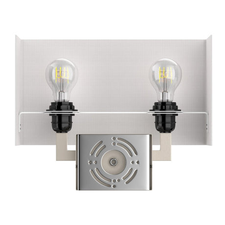 2 - Light, Wall Sconce for Bedroom with 2 Switch, 2 USB, 2 Type C & 1 Outlet, White Fabric / Acrylic Shade, Wall Mounted Lamps for Hotel, Corridor and Restaurant - BUILDMYPLACE