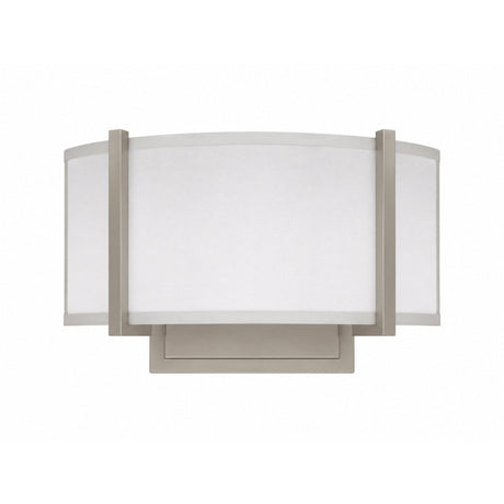 2-Lights, Flush Mounted Wall Sconce, 120 Volt, Dimmable, Brushed Nickel / Slate Gray Fabric, Hardwired - LEDMyPlace
