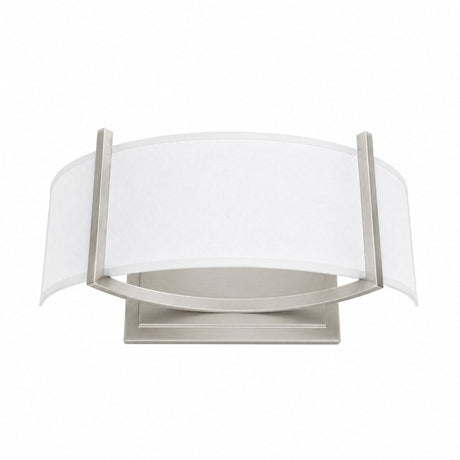 2-Lights, Flush Mounted Wall Sconce, 120 Volt, Dimmable, Brushed Nickel / Slate Gray Fabric, Hardwired - LEDMyPlace