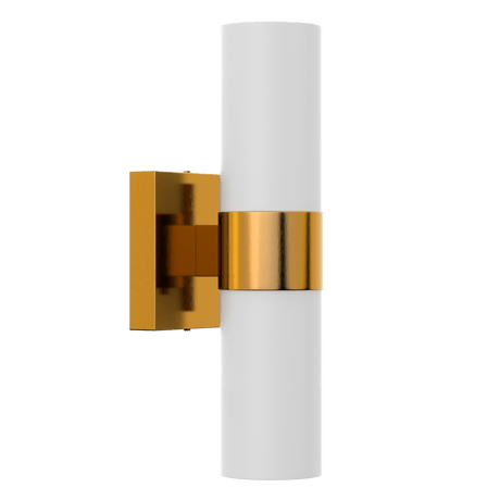 2 Lights - LED Wall Sconce W/ Frosted Glass Shade - E26 Base - UL Listed, Brushed Brass Finish - BUILDMYPLACE