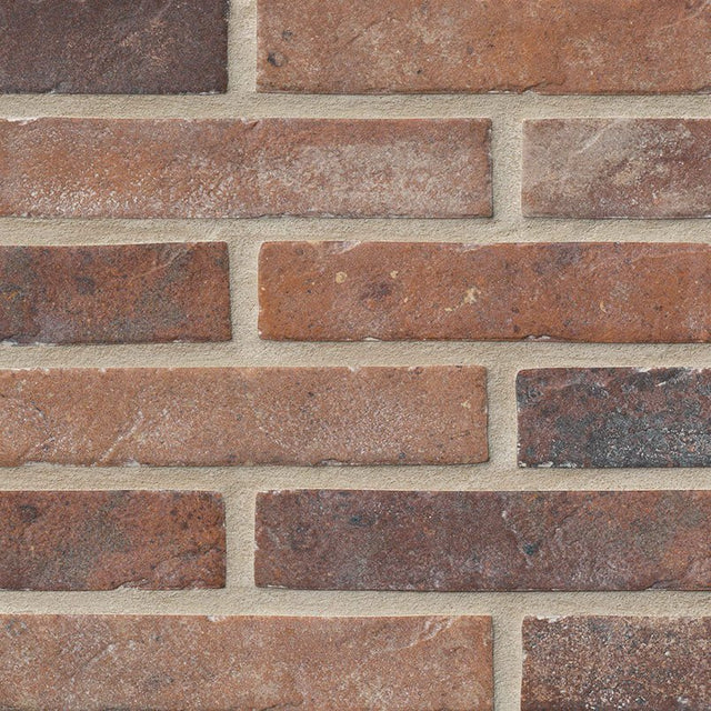 2" X 10" Brickstone Capella Red Glazed Matte Porcelain Tile (5.15SQ FT/CTN) - BUILDMYPLACE
