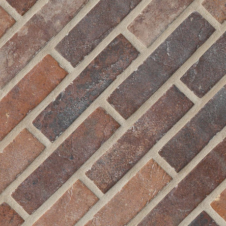 2" X 10" Brickstone Capella Red Glazed Matte Porcelain Tile (5.15SQ FT/CTN) - BUILDMYPLACE