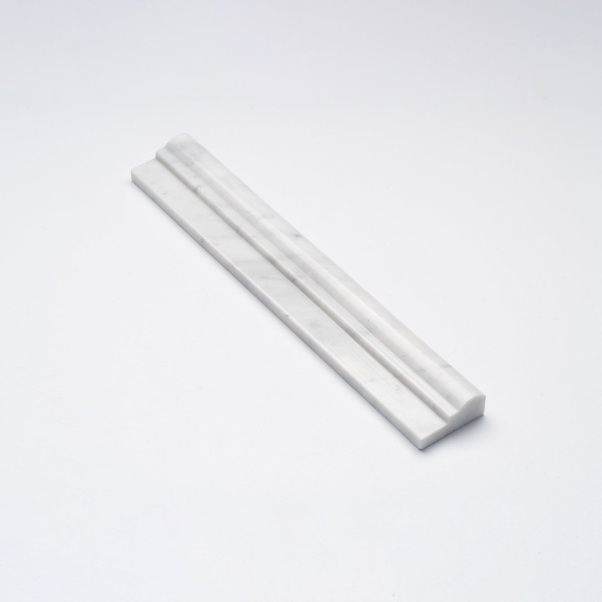 2 x 12 in. Carrara White Italian Marble Crown Mercer Molding Trim - BUILDMYPLACE