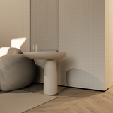 2 X 2 In Basketweave Belgian Ivory Linen Matte Color Body Porcelain Mosaic - BUILDMYPLACE