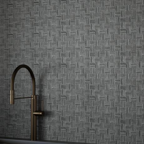 2 x 2 in. Eramosa Carbon Basketweave Matte Glazed Porcelain Mosaic - BUILDMYPLACE