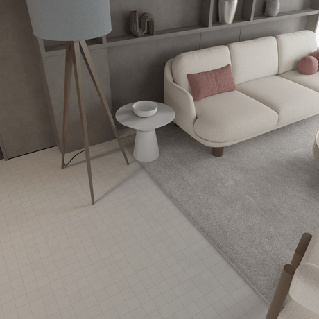 2 X 2 In Zera Annex Bianco Matte Color Body Porcelain Mosaic - BUILDMYPLACE