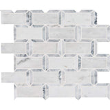 2" X 4" Framework Geometric Polished Cool - White Subway Joint Mosaic Tile (10SQ FT/CTN) - BUILDMYPLACE