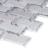 2" X 4" Framework Geometric Polished Cool - White Subway Joint Mosaic Tile (10SQ FT/CTN) - BUILDMYPLACE