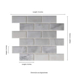 2" X 4" Greecian White Polished and Beveled Marble Mosaic Tile (10SQ FT/CTN) - BUILDMYPLACE
