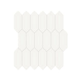 2 X 5 In Picket Soho Canvas White Glossy Glazed Porcelain Mosaic - BUILDMYPLACE