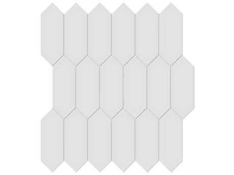 2 X 5 In Picket Soho Gallery Grey Glossy Glazed Porcelain Mosaic - BUILDMYPLACE