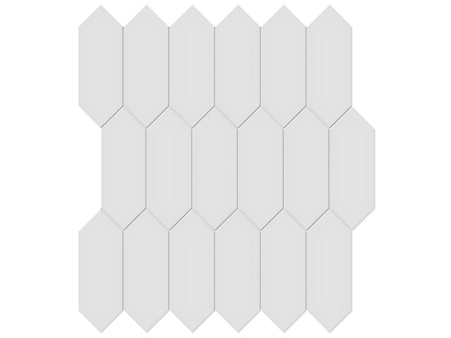 2 X 5 In Picket Soho Gallery Grey Glossy Glazed Porcelain Mosaic - BUILDMYPLACE