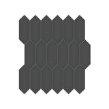 2 X 5 In Picket Soho Retro Black Glossy Glazed Porcelain Mosaic - BUILDMYPLACE