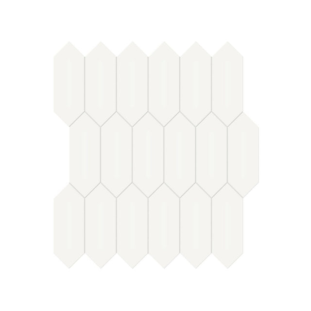 2 x 5 in. Soho Canvas White Picket Matte Glazed Porcelain Mosaic - BUILDMYPLACE