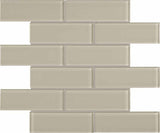 2 X 6 In Brick Element Earth Dark Colors Glass Mosaic - BUILDMYPLACE