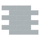 2 X 6 In Brick Soho Cloud Blue Glossy Glazed Porcelain Mosaic - BUILDMYPLACE
