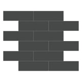 2 X 6 In Brick Soho Retro Black Glossy Glazed Porcelain Mosaic - BUILDMYPLACE