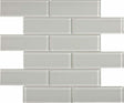 2 x 6 in Element Mist Brick Glossy Glass Mosaic - BUILDMYPLACE
