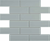 2 x 6 in Element Shadow Brick Glossy Glass Mosaic - BUILDMYPLACE