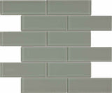 2 x 6 in Element Smoke Brick Glossy Glass Mosaic - BUILDMYPLACE