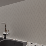 2 X 6 In Herringbone Soho Halo Grey Matte Glazed Porcelain Mosaic - BUILDMYPLACE