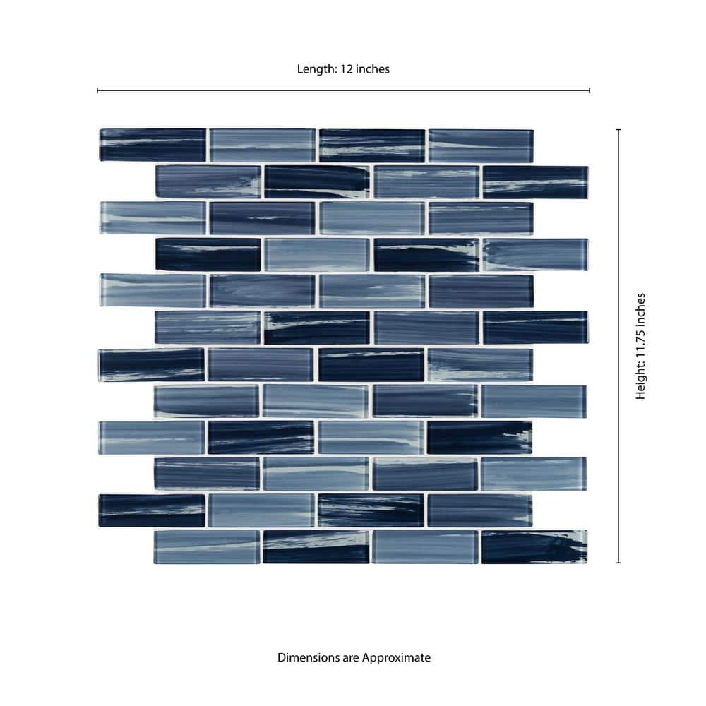 2" X 6" Oceania Azul Blue Glass Subway Brick Mosaic Wall Tile (9.8SQ FT/CTN) - BUILDMYPLACE