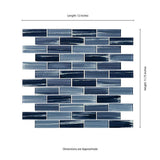 2" X 6" Oceania Azul Blue Glass Subway Brick Mosaic Wall Tile (9.8SQ FT/CTN) - BUILDMYPLACE