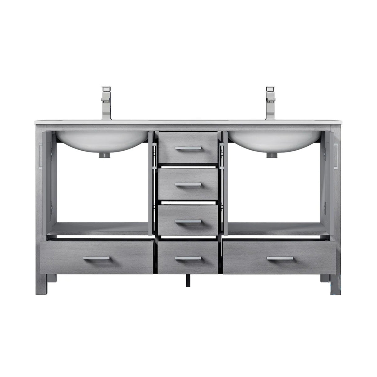 Jacques 84 in. Bathroom Freestanding Bathroom Vanity With Undermount Ceramic Sink, White Carrara Marble