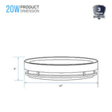 20W LED Flush Mount Ceiling Light, CCT Changeable (3000/4000/5000K), 1200LM, Hallway Light Fixtures, Dimmable, Matte Black, for Bedroom Kitchen Stairwell Entryway - BUILDMYPLACE