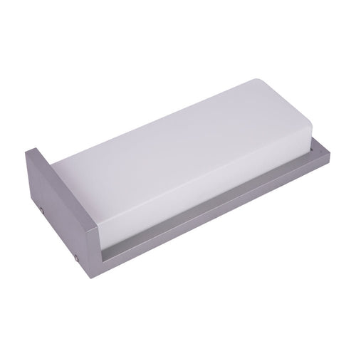 20W Modern LED Outdoor Wall Sconce Light 5000K 600LM White Acrylic Shade, 120-277V Non-Dimmable, ETL Listed, Wet Location, Painted Silver Finish