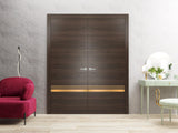 Solid French Double Doors | Planum 2010 Chocolate Ash | Wood Solid Panel Frame Trims | Closet Bedroom