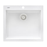 22 x 20 inch Drop - in Topmount Granite Composite Single Bowl Kitchen Sink - BUILDMYPLACE