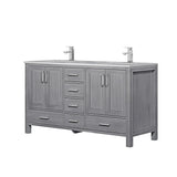 Jacques 84 in. Bathroom Freestanding Bathroom Vanity With Undermount Ceramic Sink, White Carrara Marble