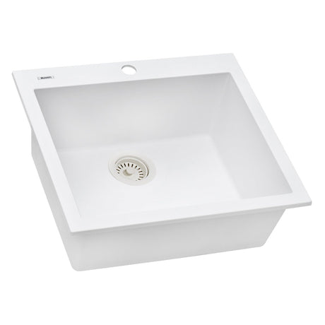 23 x 20 inch Drop - in Topmount Granite Composite Single Bowl Kitchen Sink - BUILDMYPLACE