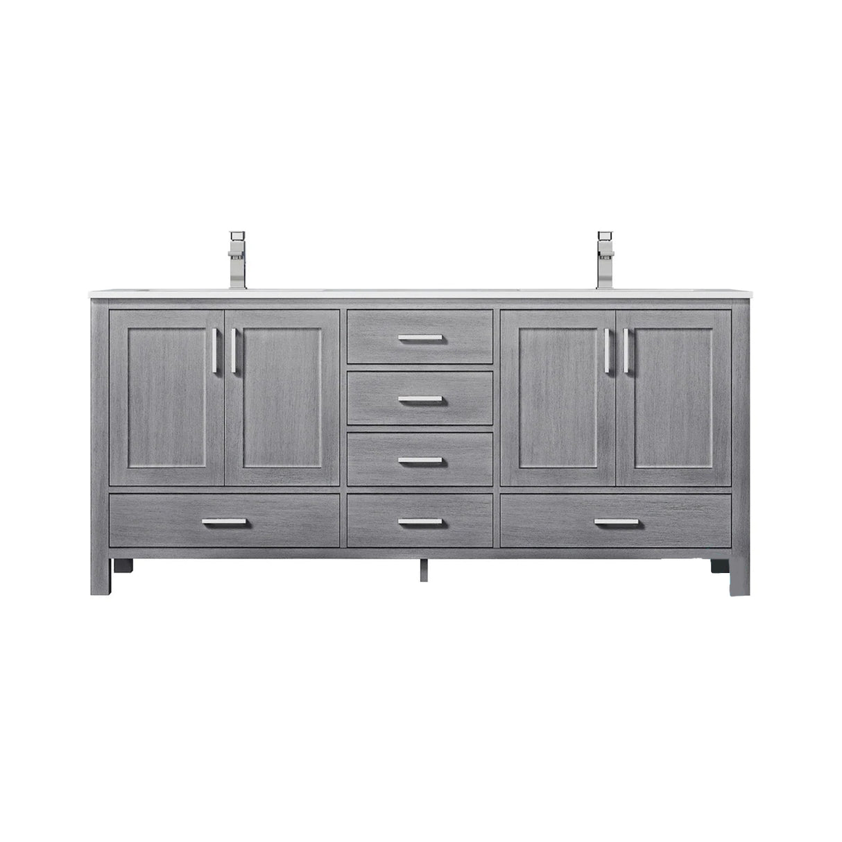Jacques 84 in. Bathroom Freestanding Bathroom Vanity With Undermount Ceramic Sink, White Carrara Marble