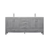 Jacques 84 in. Bathroom Freestanding Bathroom Vanity With Undermount Ceramic Sink, White Carrara Marble