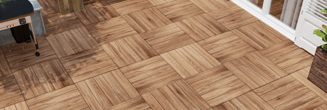 24 In. X 24 In. Ipe Decking Oak Matte 2Cm R13 Relief - Porcelain Wall & Floor Tile (7.75 Sqft/Case) - BUILDMYPLACE